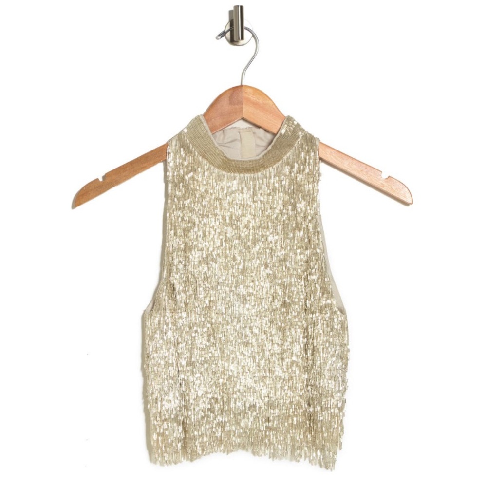 Moschino Gold Sequin Sleeveless Top